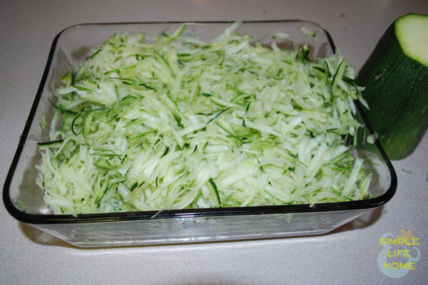 Shredded zucchini