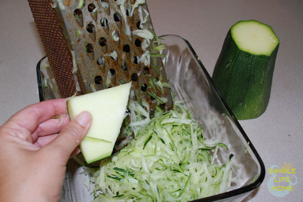 Shredding zucchini